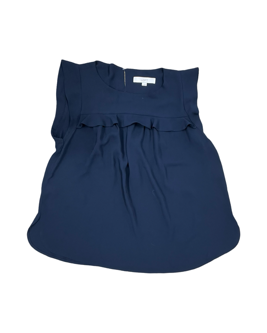 Top Sleeveless By Loft In Navy, Size:M