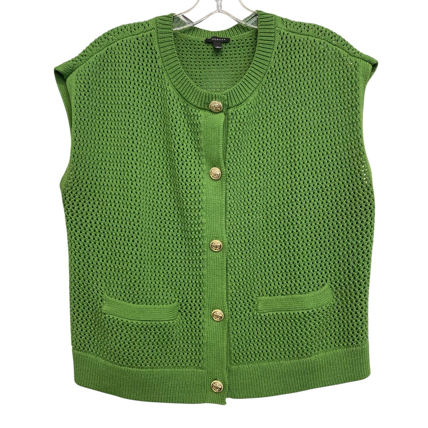 Vest Sweater By Talbots In Green, Size:S