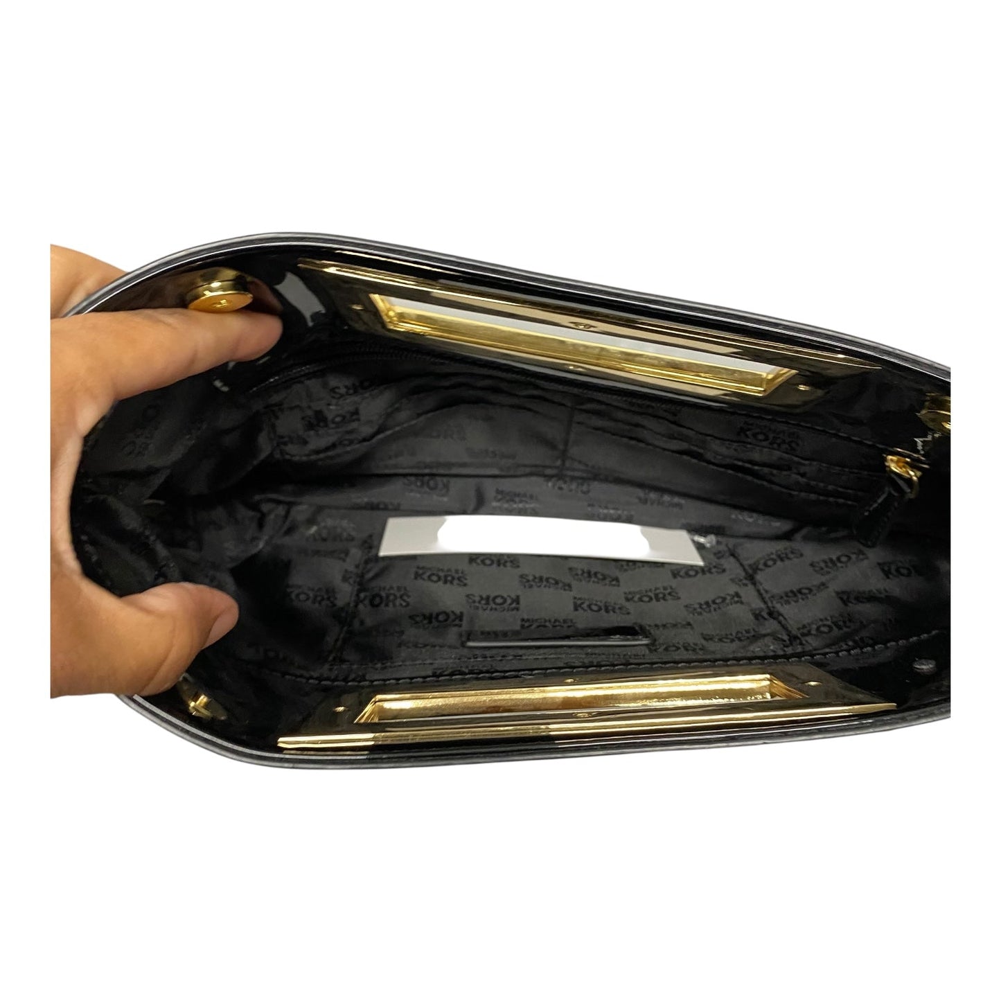 Clutch Designer By Michael Kors In Black, Size:Medium