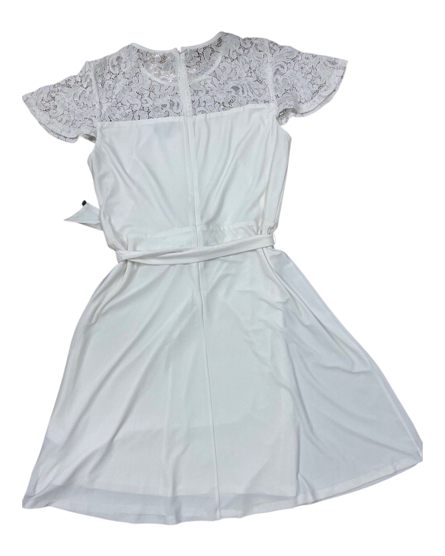 Dress Party Midi By Lauren By Ralph Lauren In White, Size:L
