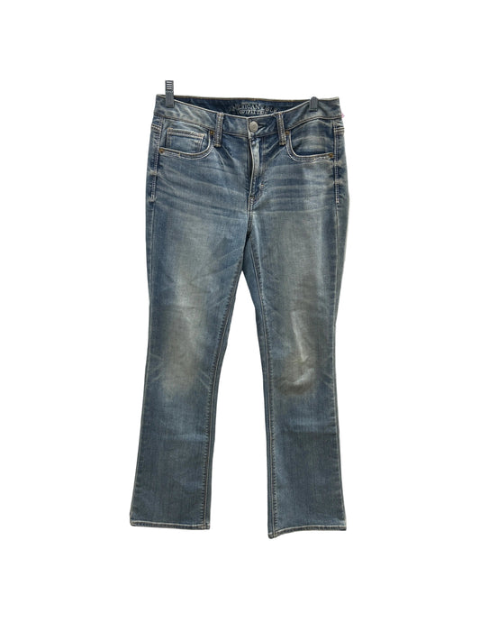 Jeans Straight By American Eagle In Blue Denim, Size:4
