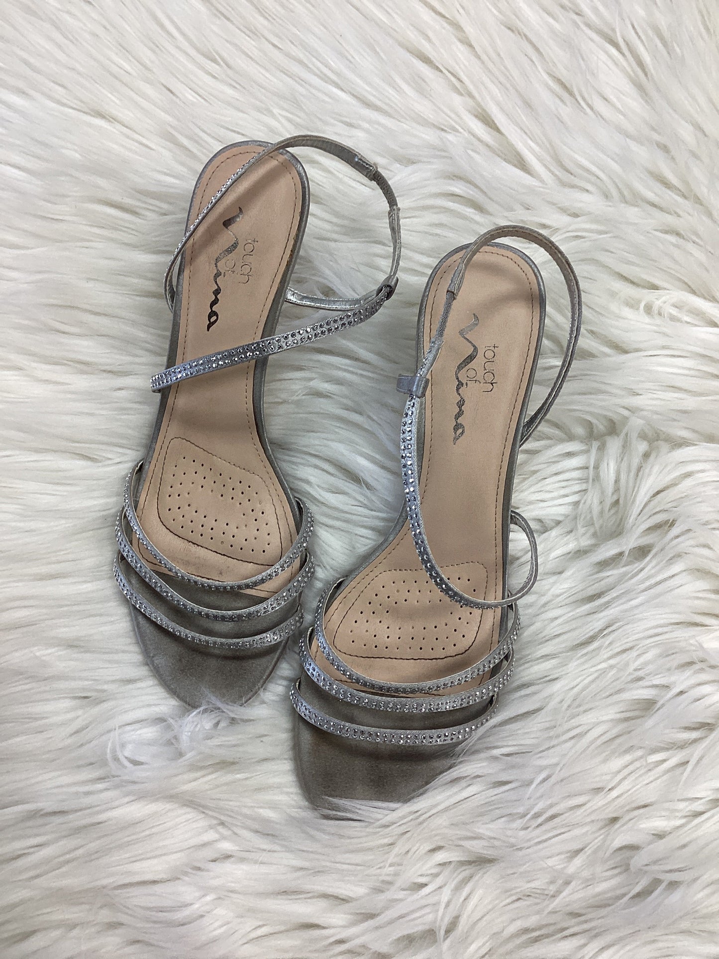 Shoes Heels Kitten By Nina In Silver, Size:8