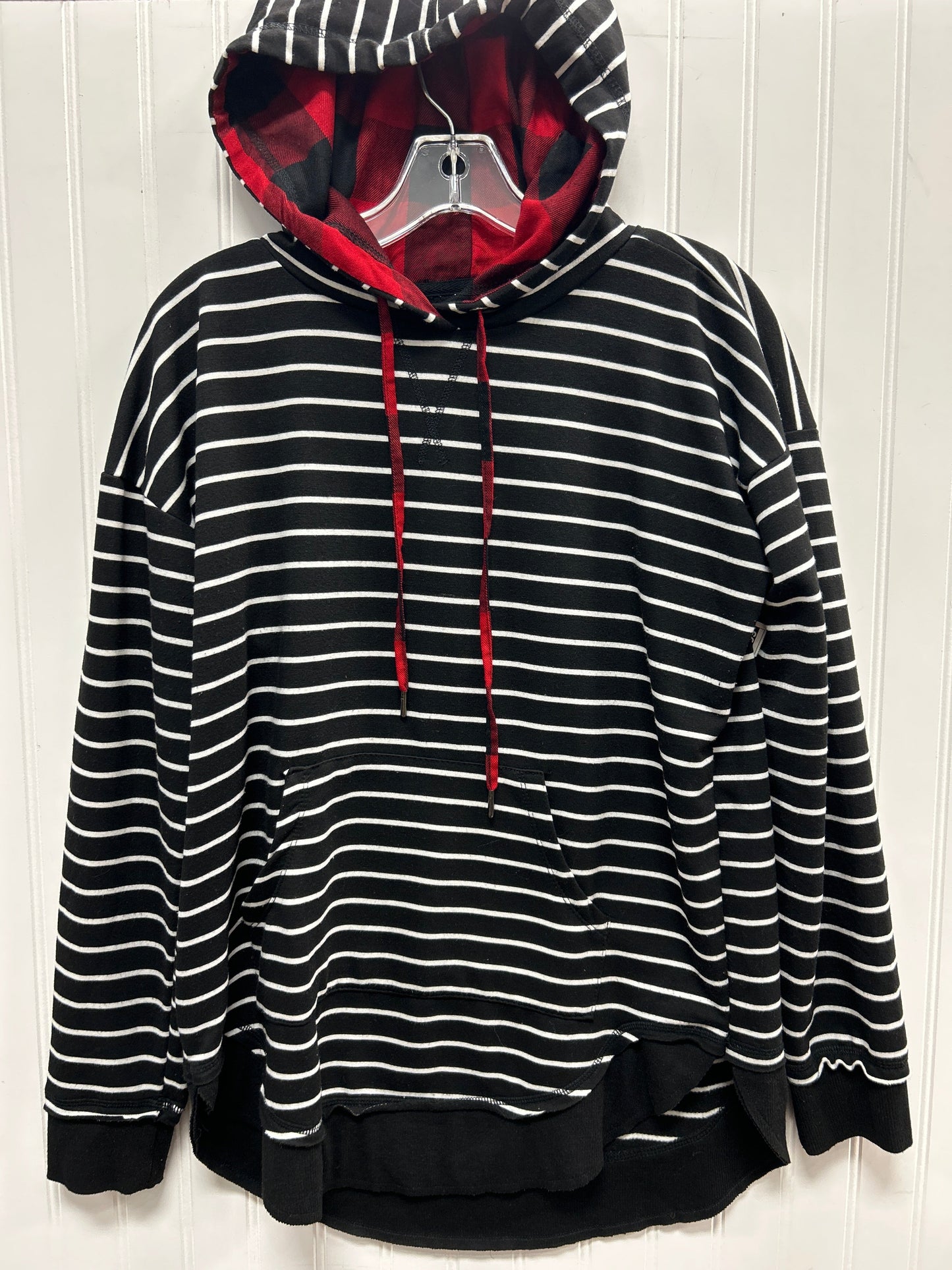 Sweatshirt Hoodie By Maurices In Black & Red, Size:M