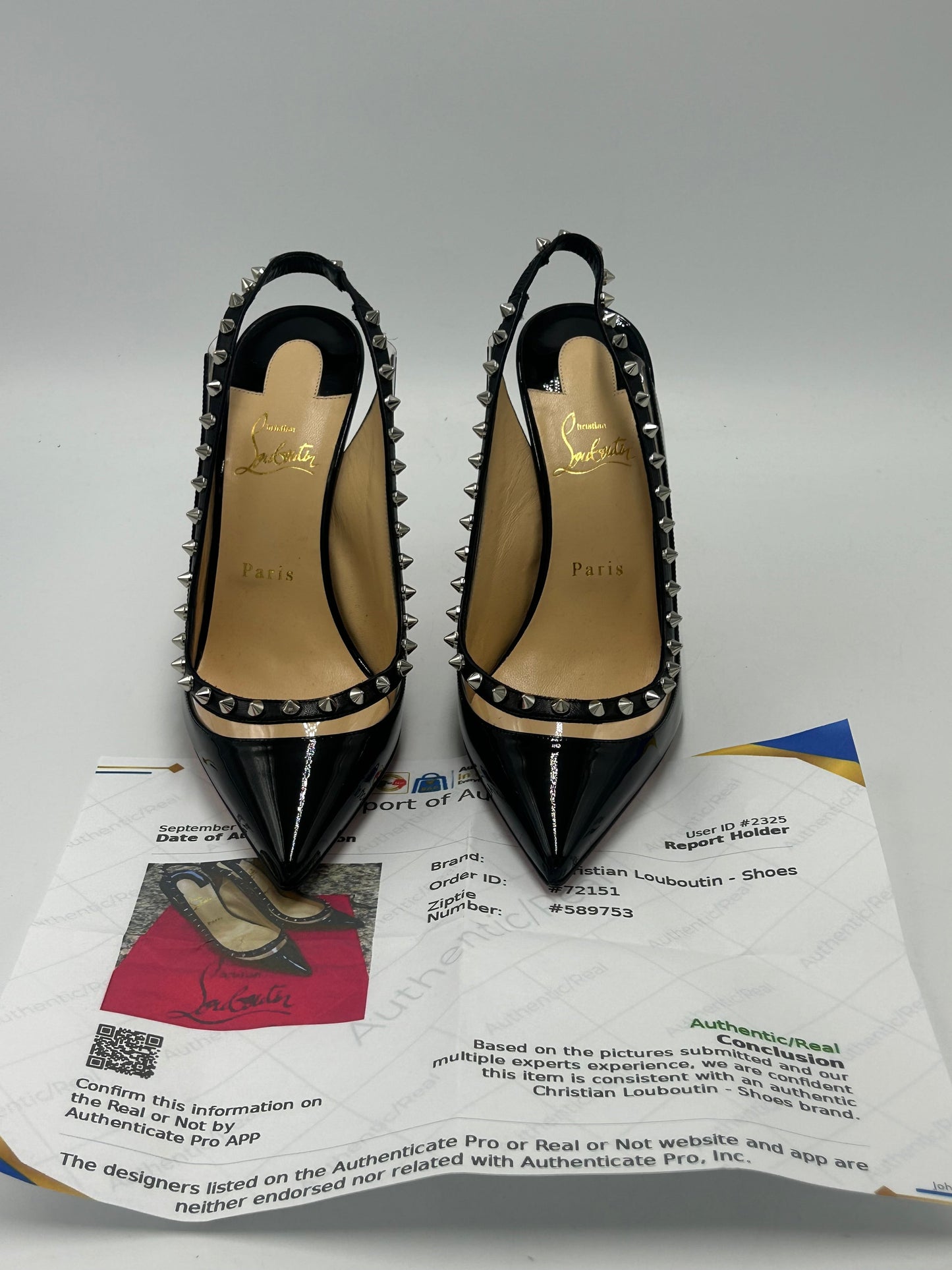 Christian Louboutin Brigadine Spike Luxury Slingback Designer Shoes, Size: 10.5 (40.5)