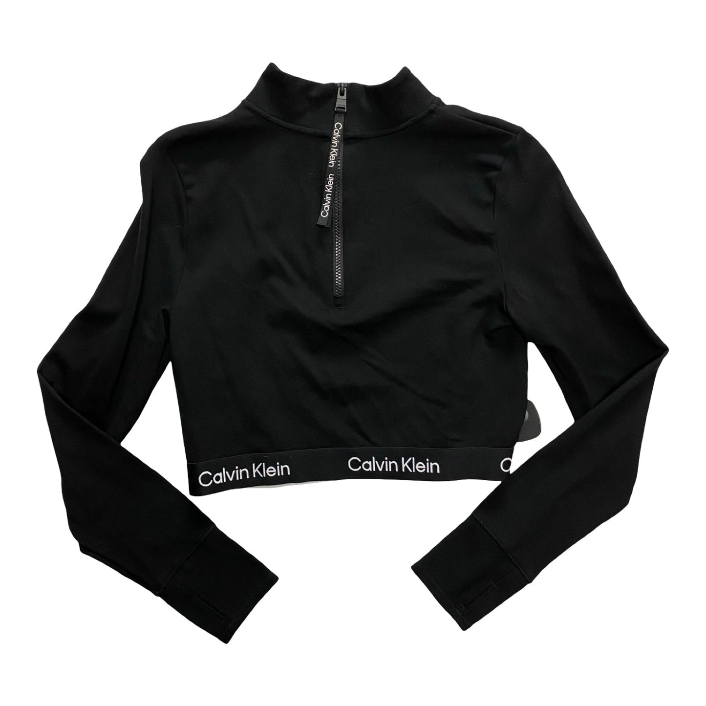 Athletic Top Ls Crewneck By Calvin Klein Performance In Black, Size:L