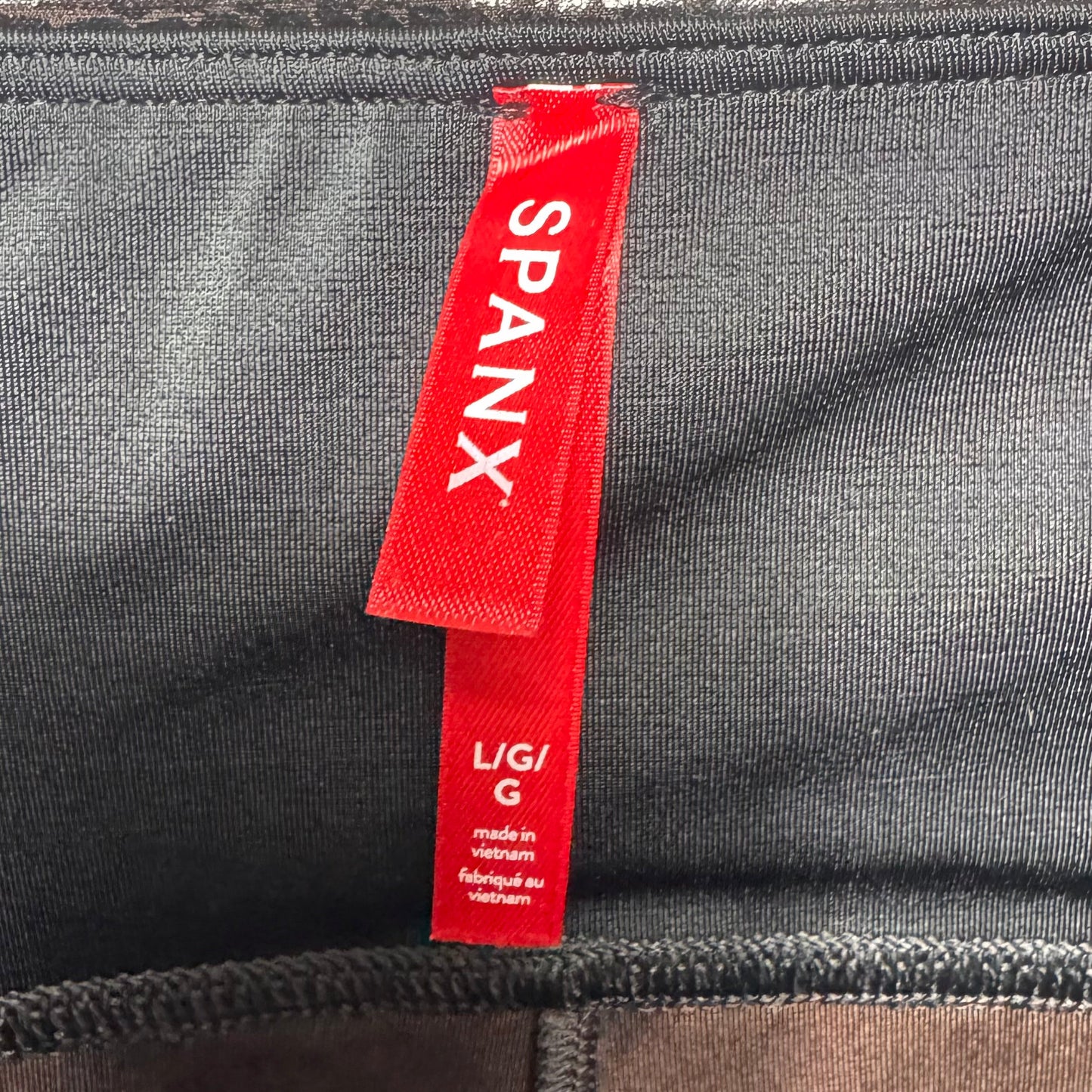 Faux Leather Croc Shine Leggings By Spanx In Brown, Size: L