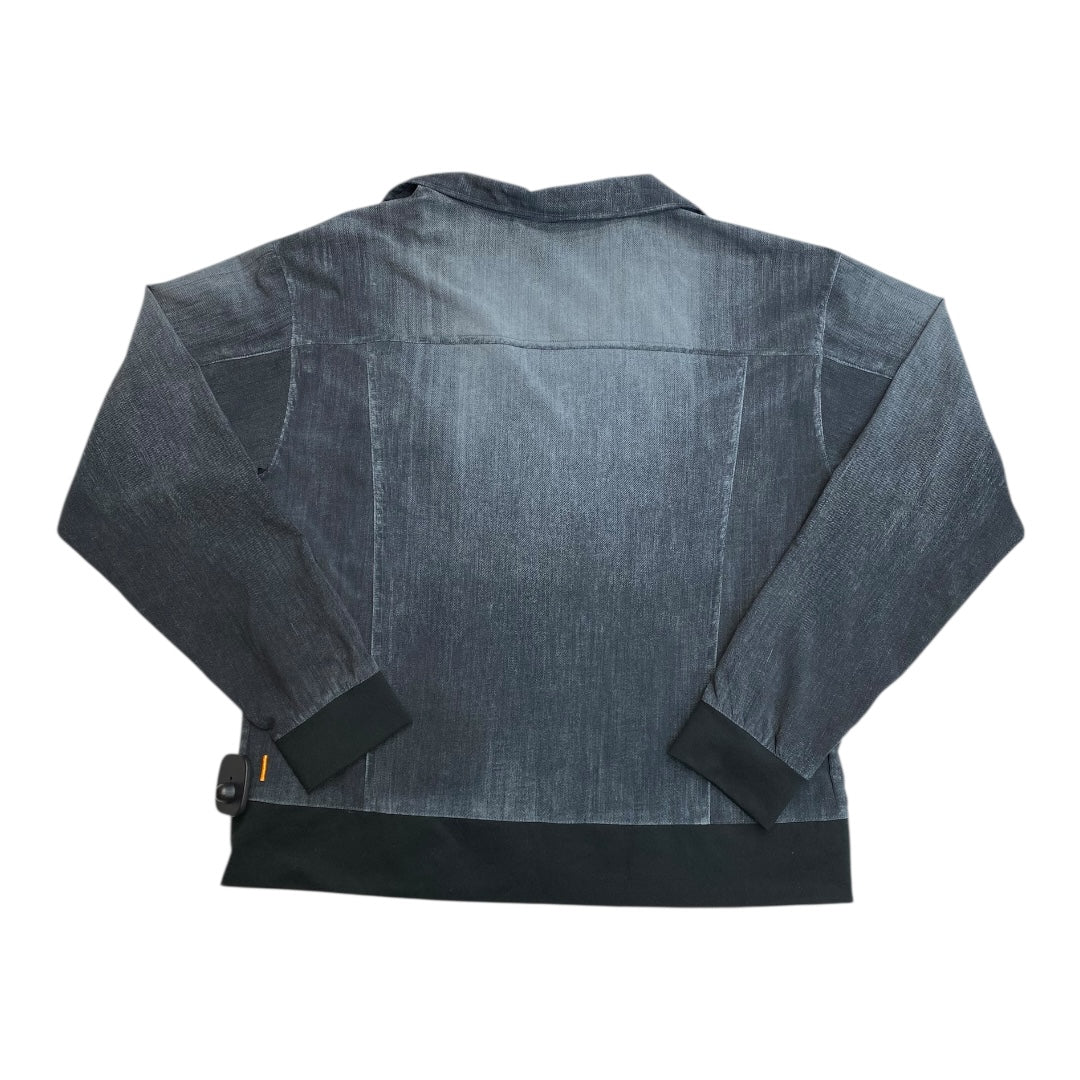 Athletic Jacket By Lucy In Black & Grey, Size:M