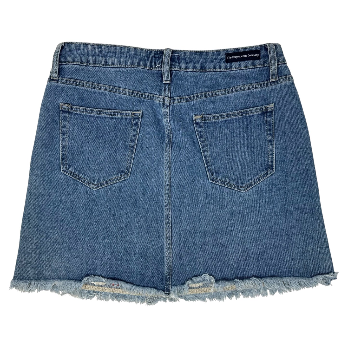 Embroidered Denim Mini Skirt By Umgee In Blue, Size: L