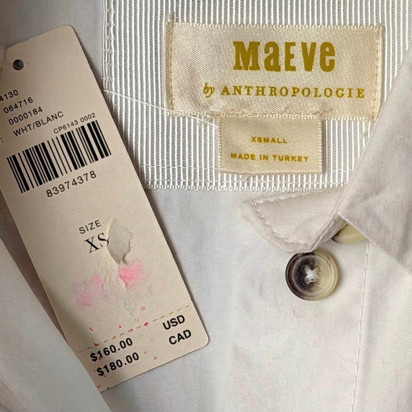 Dress Casual Maxi By Maeve In White, Size: Xs
