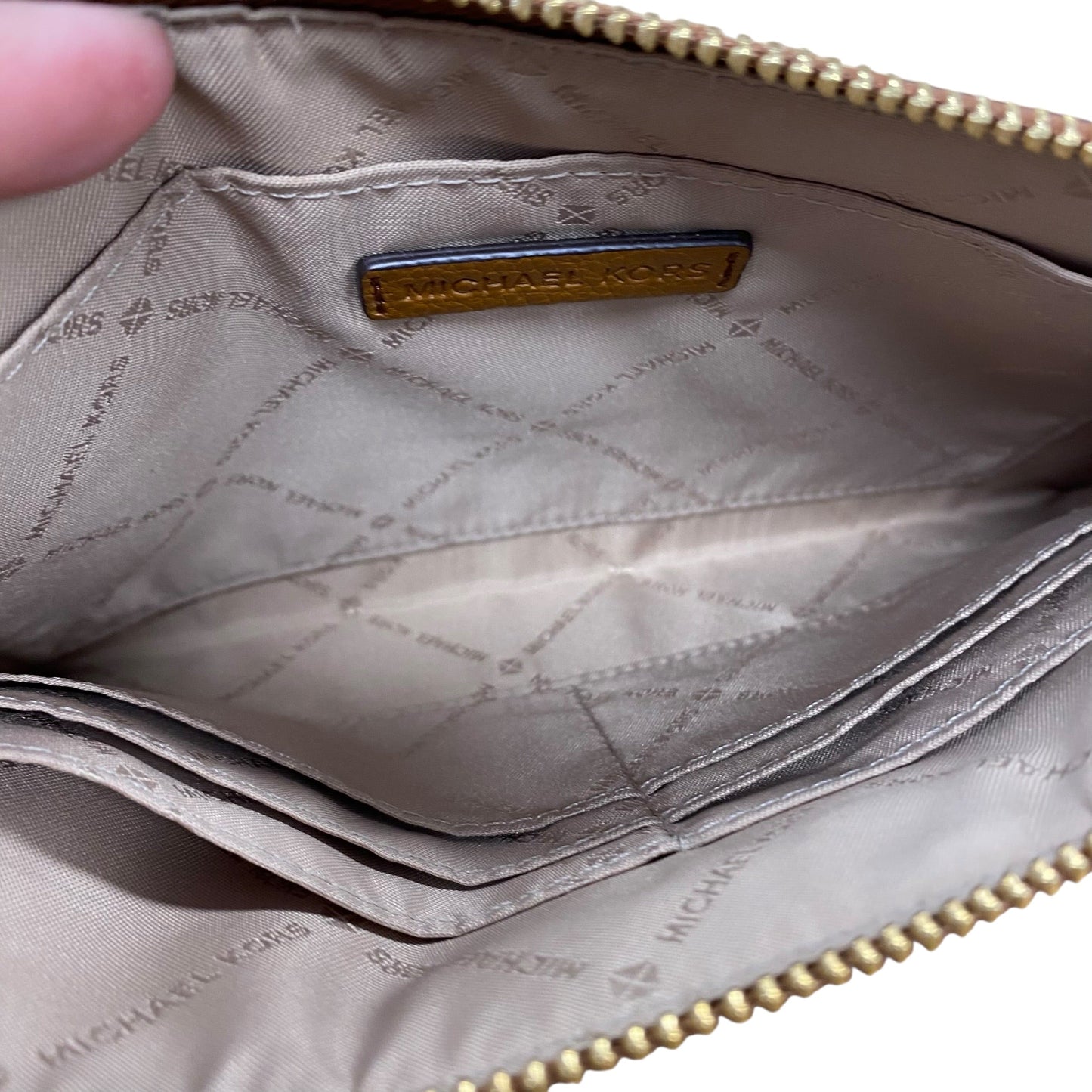 Wristlet Designer By Michael Kors In Tan, Size:Large