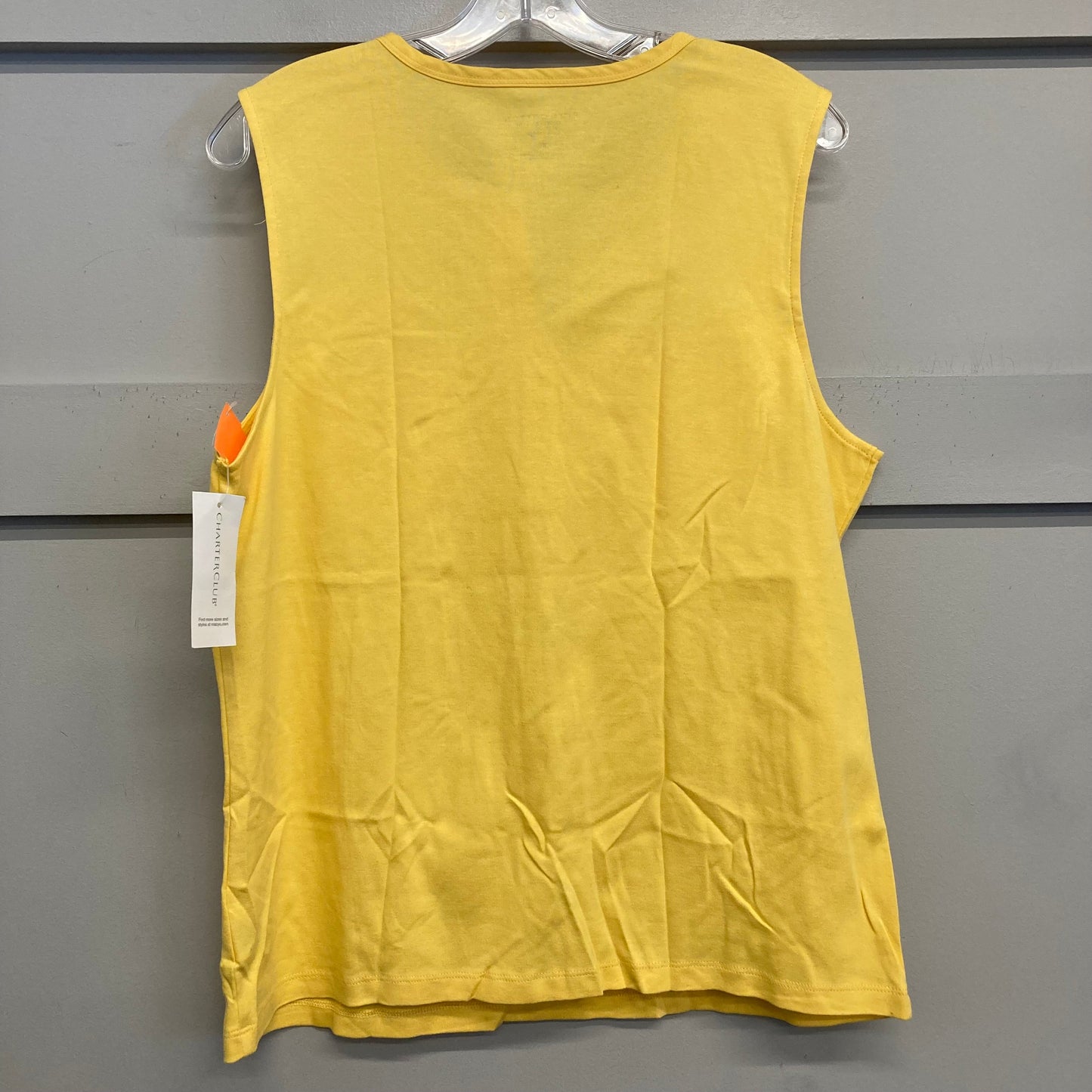 Top Sleeveless Basic By Charter Club In Yellow, Size:Xl