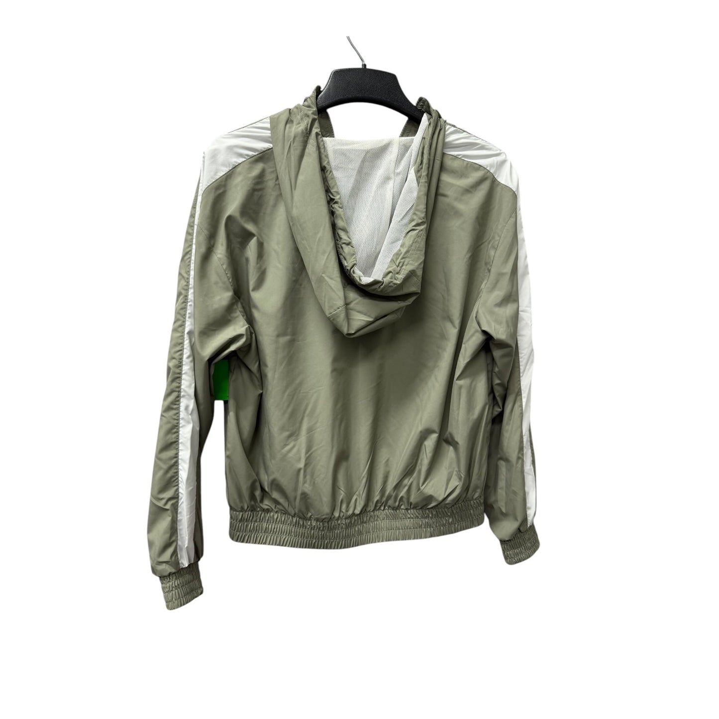 Athletic Jacket By Nike In Green & White, Size:S