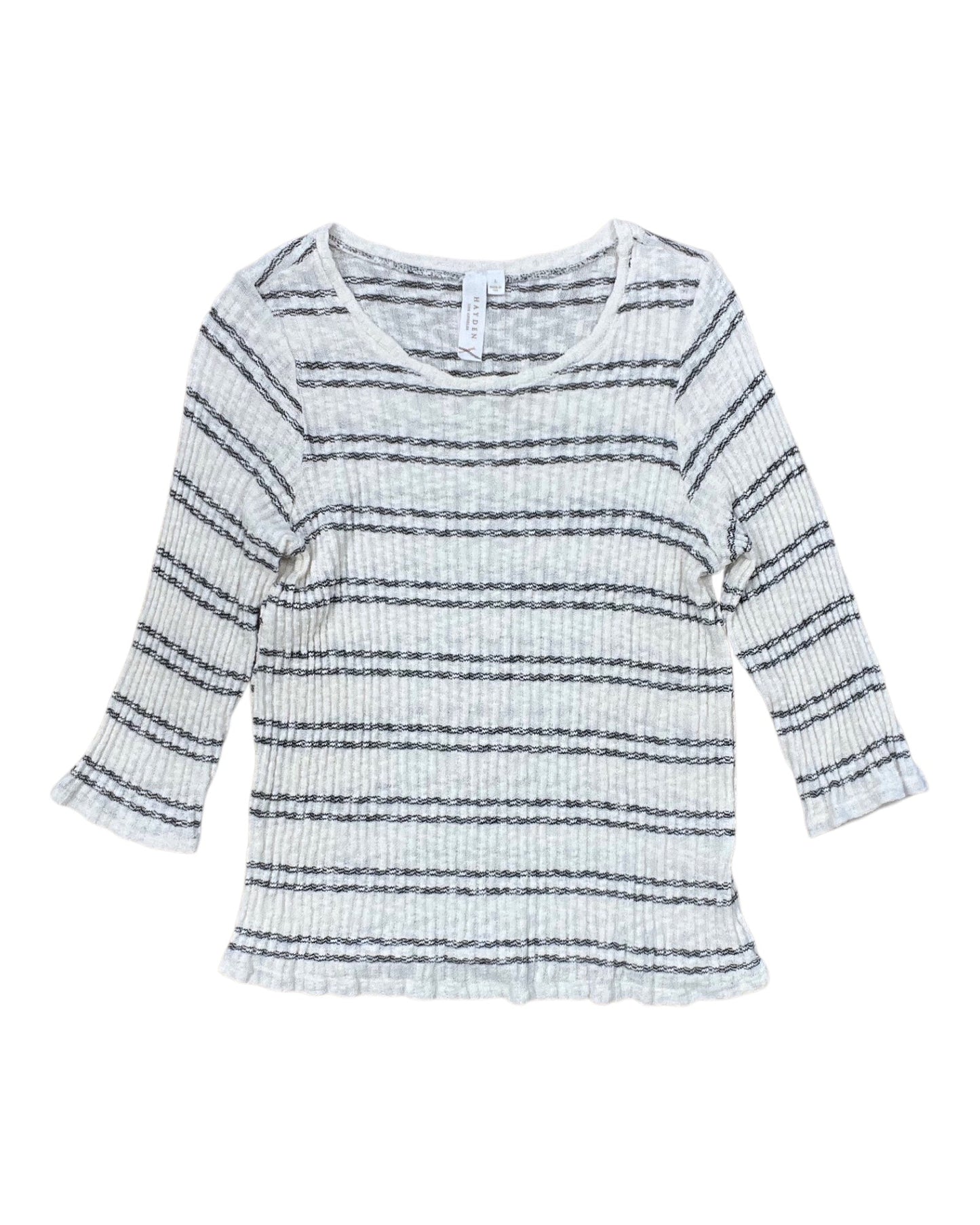 Top 3/4 Sleeve By Hayden La In Black & Cream, Size:L
