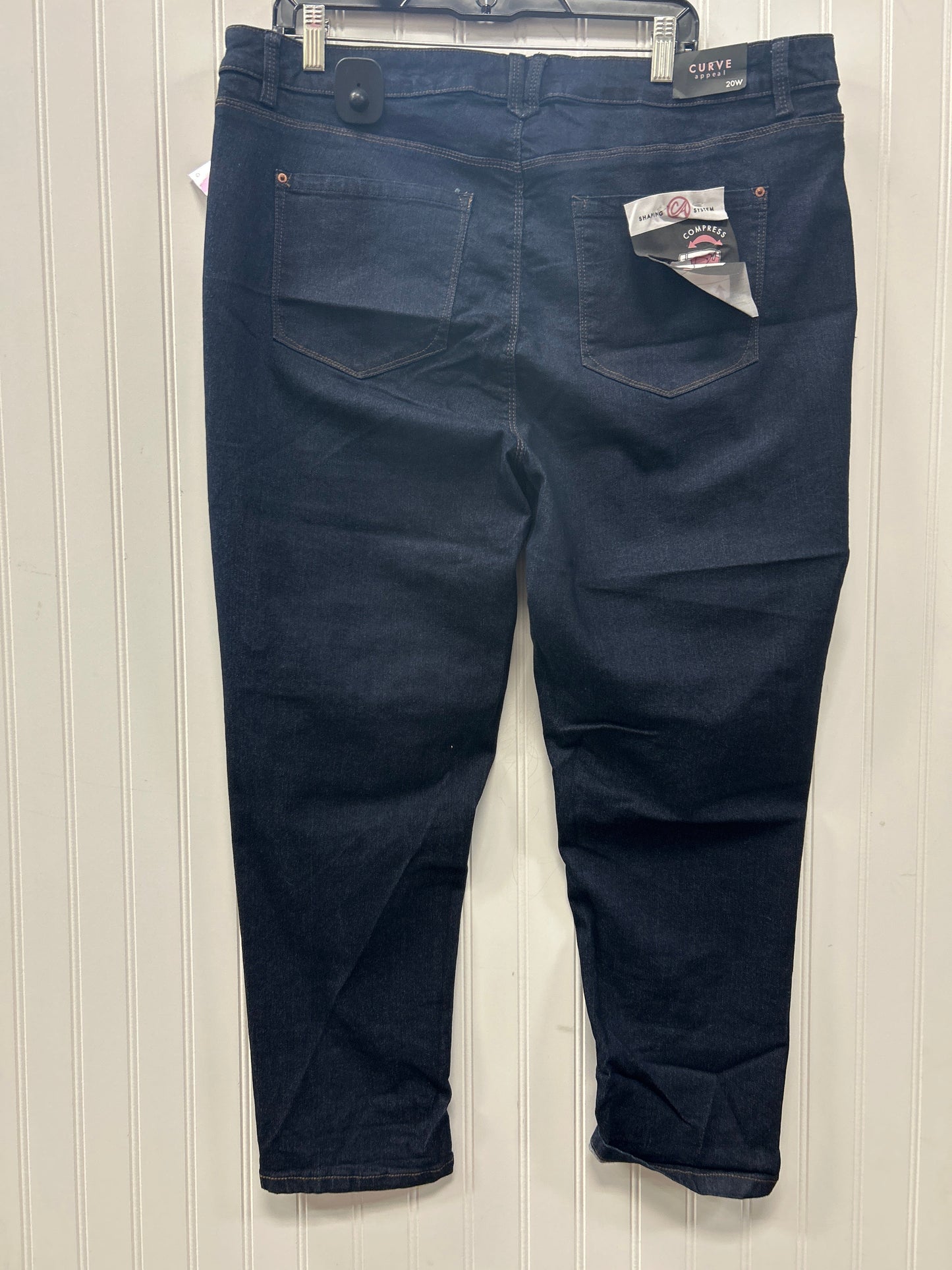 Jeans Skinny By Curve Appeal In Blue Denim, Size:20 NWT