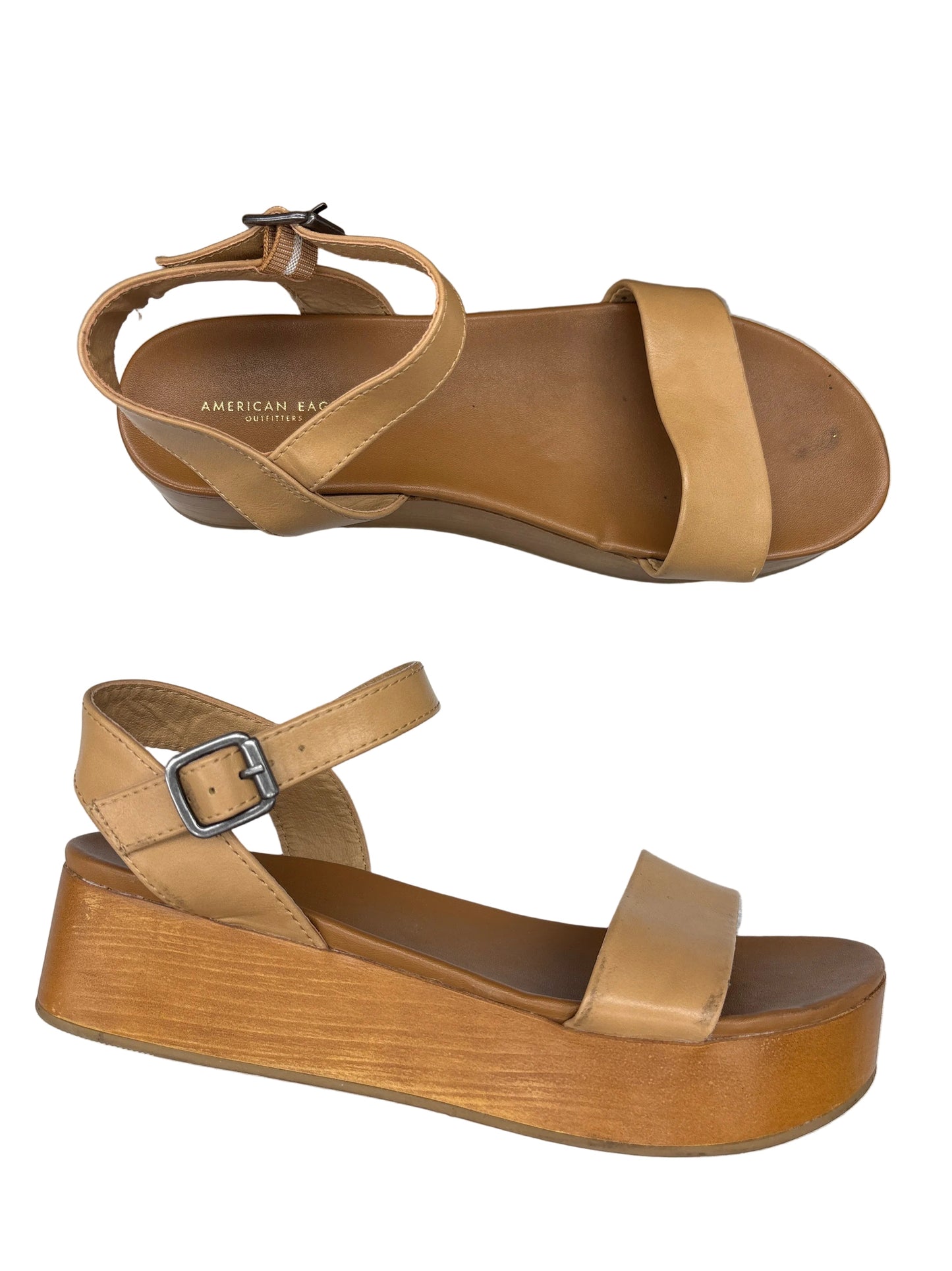 Sandals Heels Platform By American Eagle In Tan, Size: 7