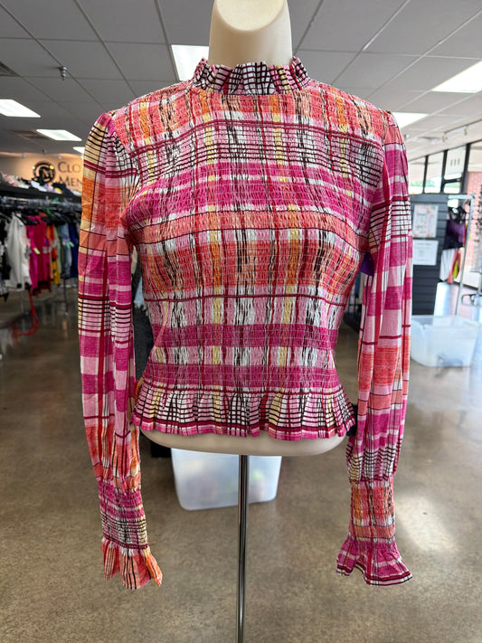 Top Ls By Clothes Mentor In Orange & Pink, Size:L