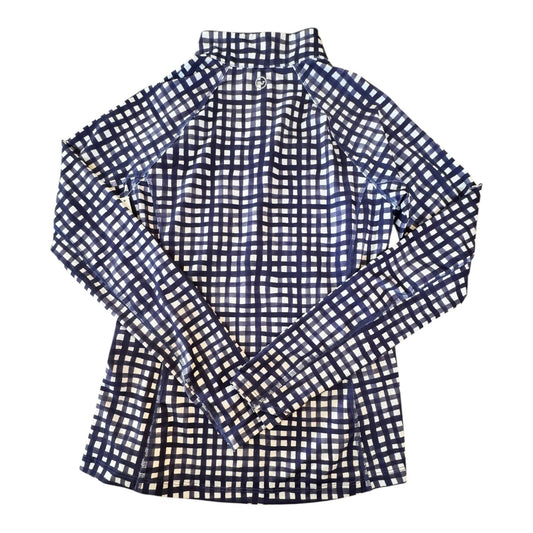 Athletic Top Ls Collar By Vineyard Vines In Blue & White, Size:Xs