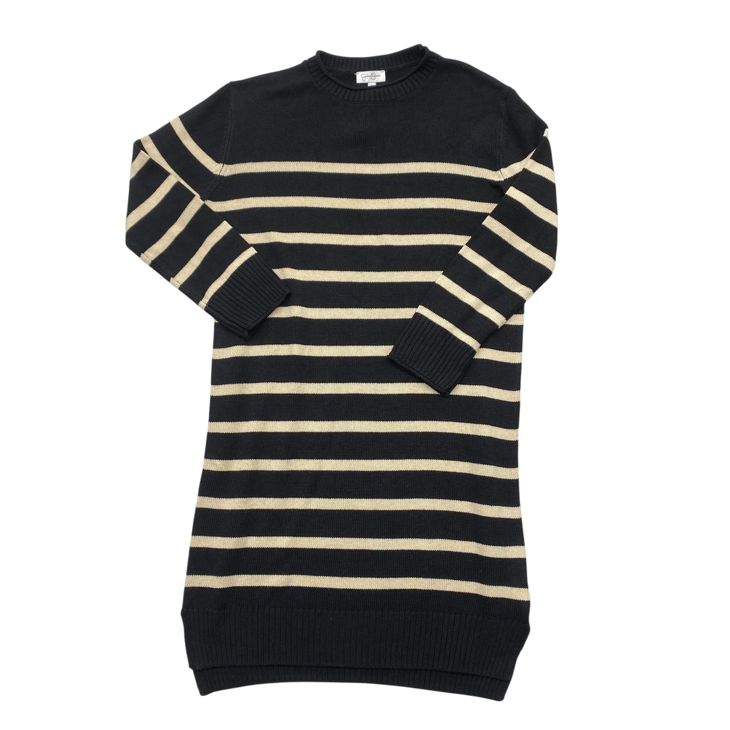 Dress Casual Midi By Jessica Simpson In Black & Cream, Size:S