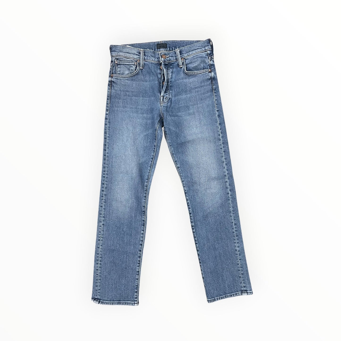 Jeans Straight By Mother In Blue Denim, Size:4