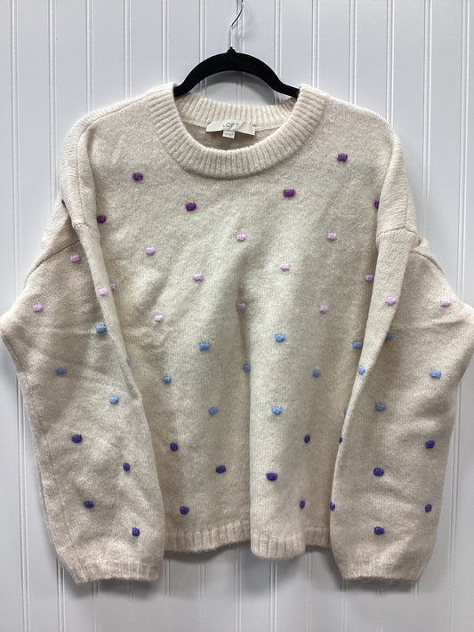 Sweater By Loft In Cream, Size:1X