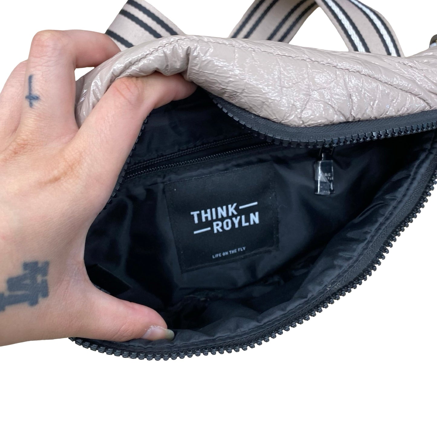 Belt Bag By Think Royln In Taupe, Size:Large