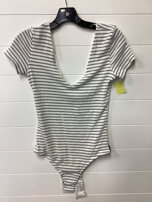 Bodysuit By Lulus In Grey & White, Size:M