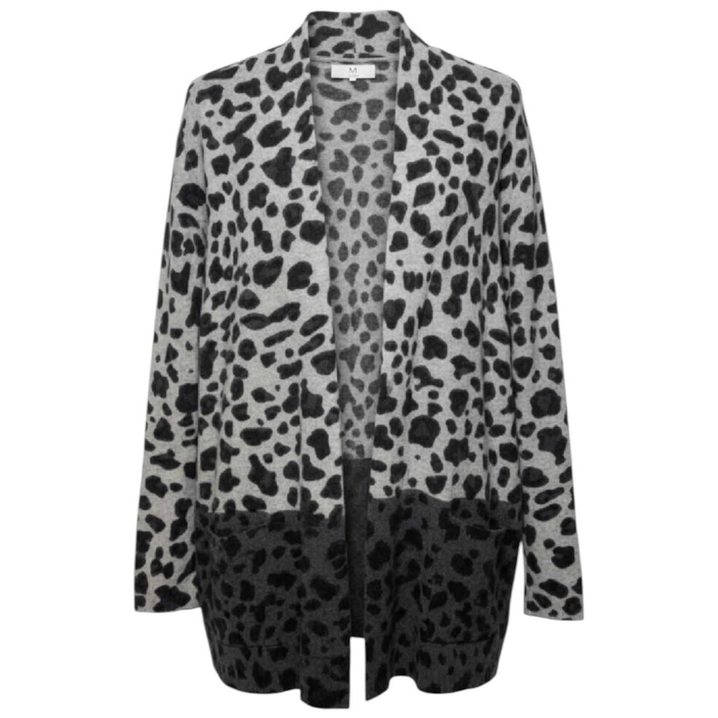 Sweater Cardigan Cashmere By Magaschoni In Black & Grey, Size: S