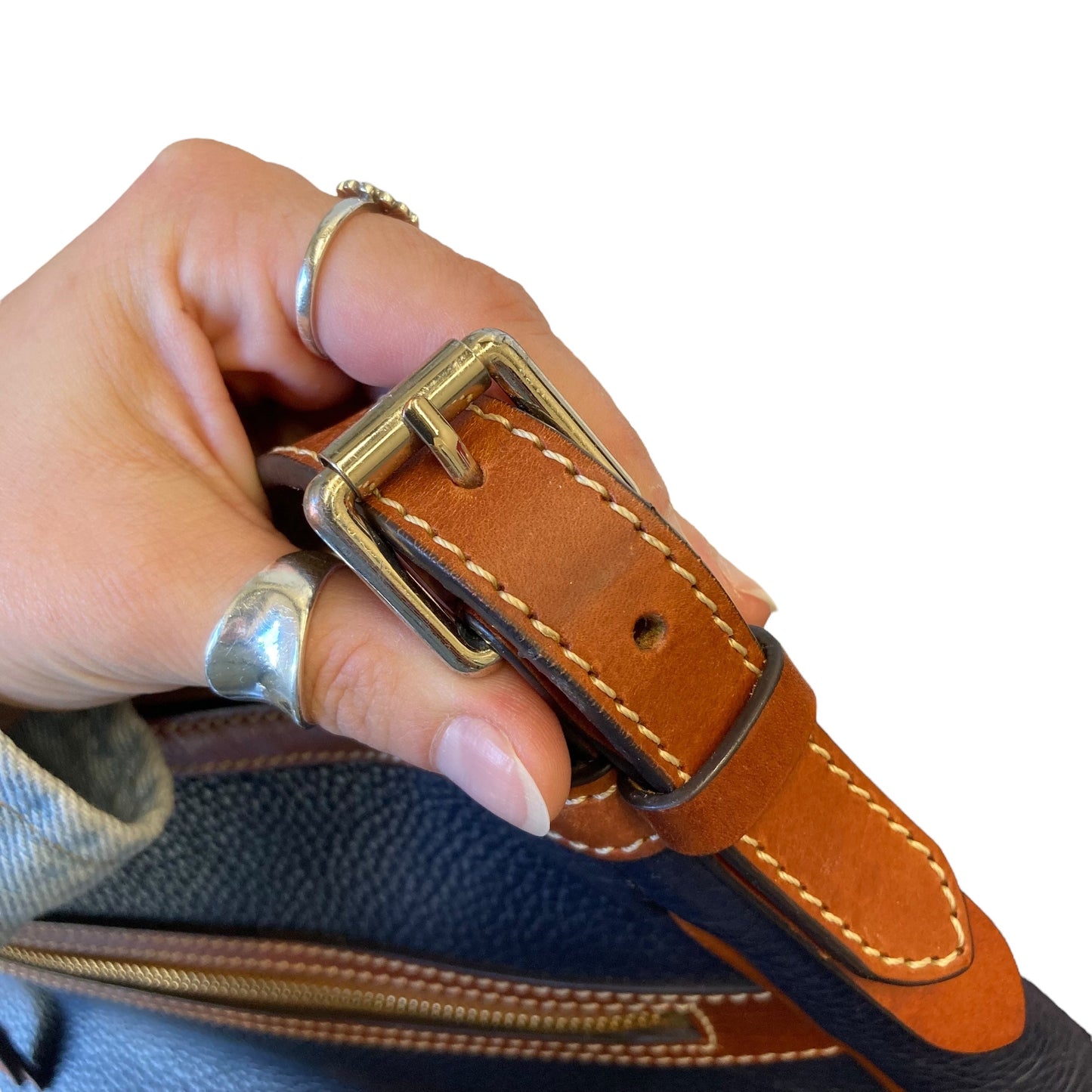 Handbag Designer By Dooney And Bourke In Blue, Size:Medium