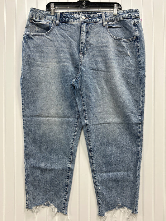 Jeans Straight By Time And Tru In Blue Denim, Size:20