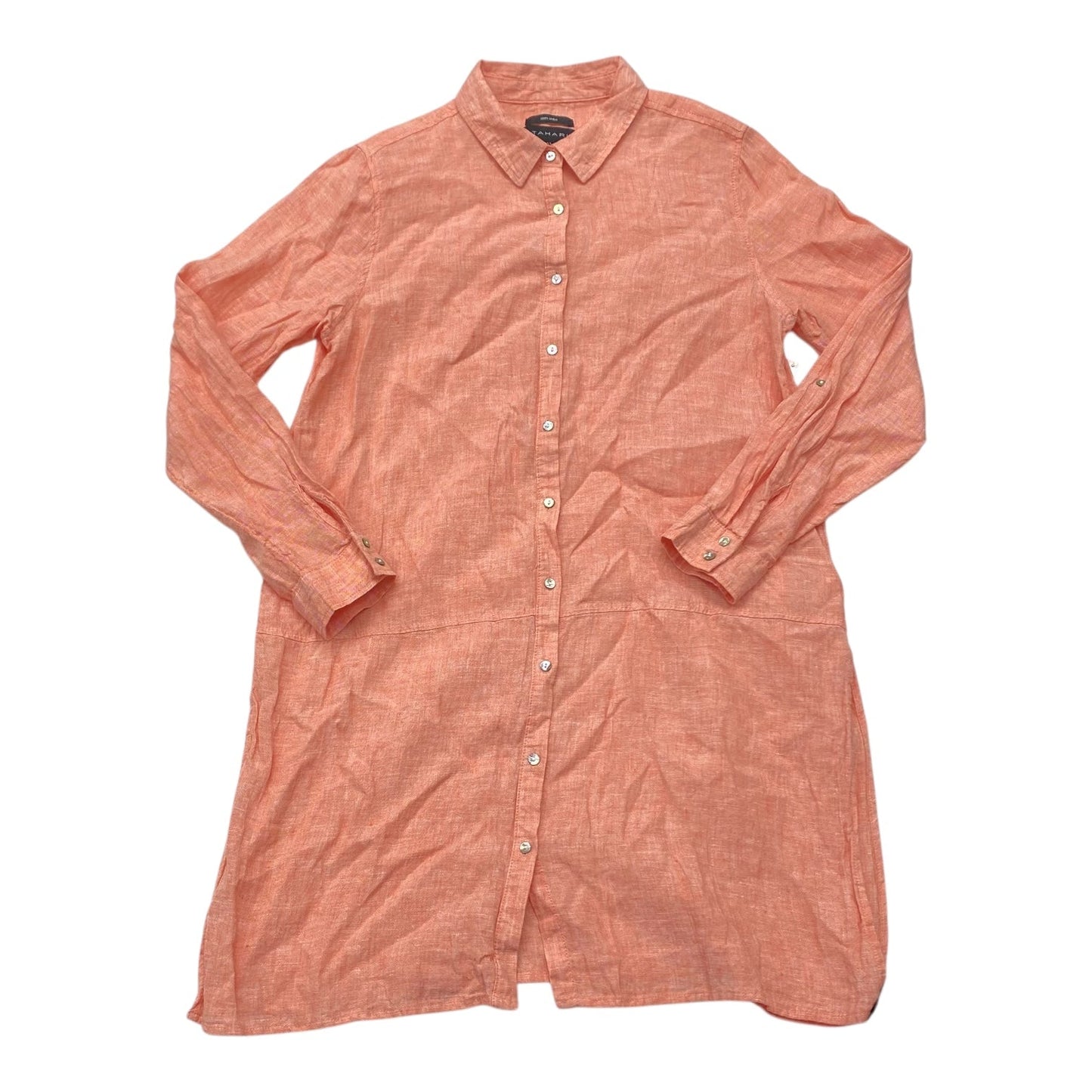 Dress Casual Midi By Tahari By Arthur Levine In Orange, Size:S