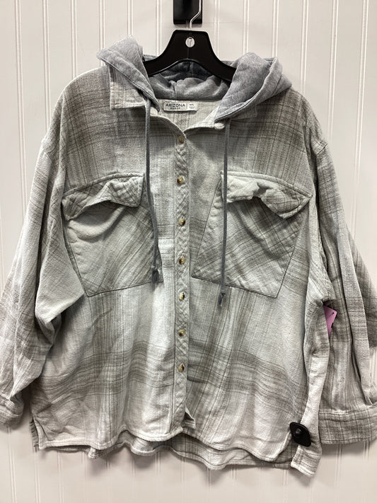 Jacket Shirt By Arizona In Grey, Size:Xxl