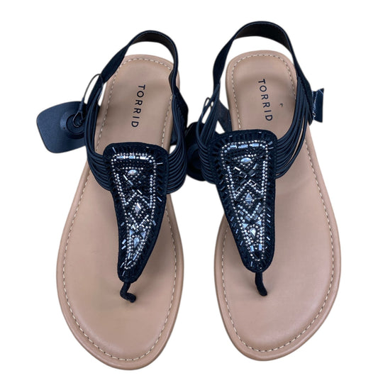 Sandals Flats By Torrid In Black, Size:8