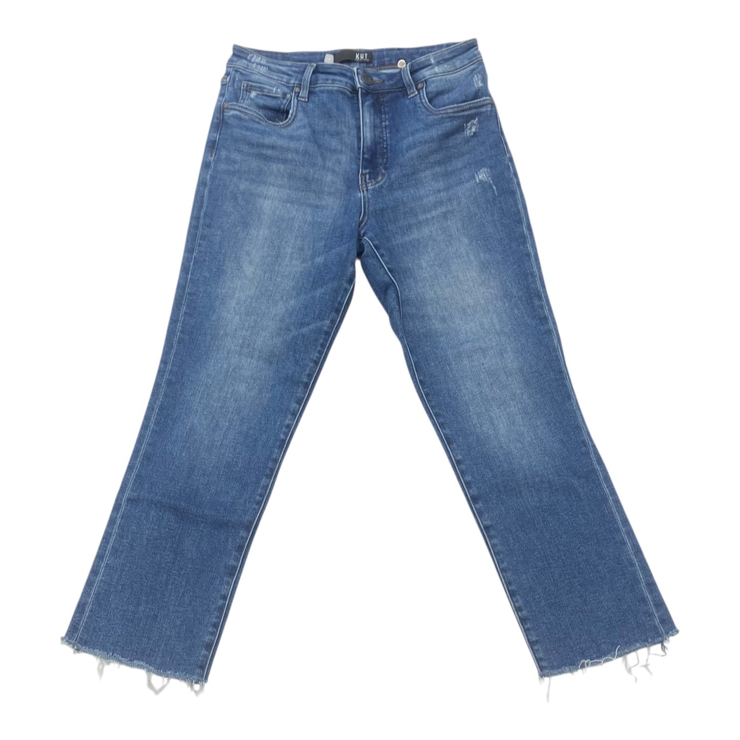 Jeans Straight By Kut In Blue Denim, Size:4