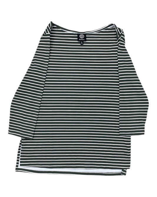 Top 3/4 Sleeve By Bobeau In Green & White, Size:M