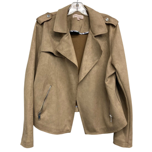 Blazer By Philosophy In Tan, Size:Xl