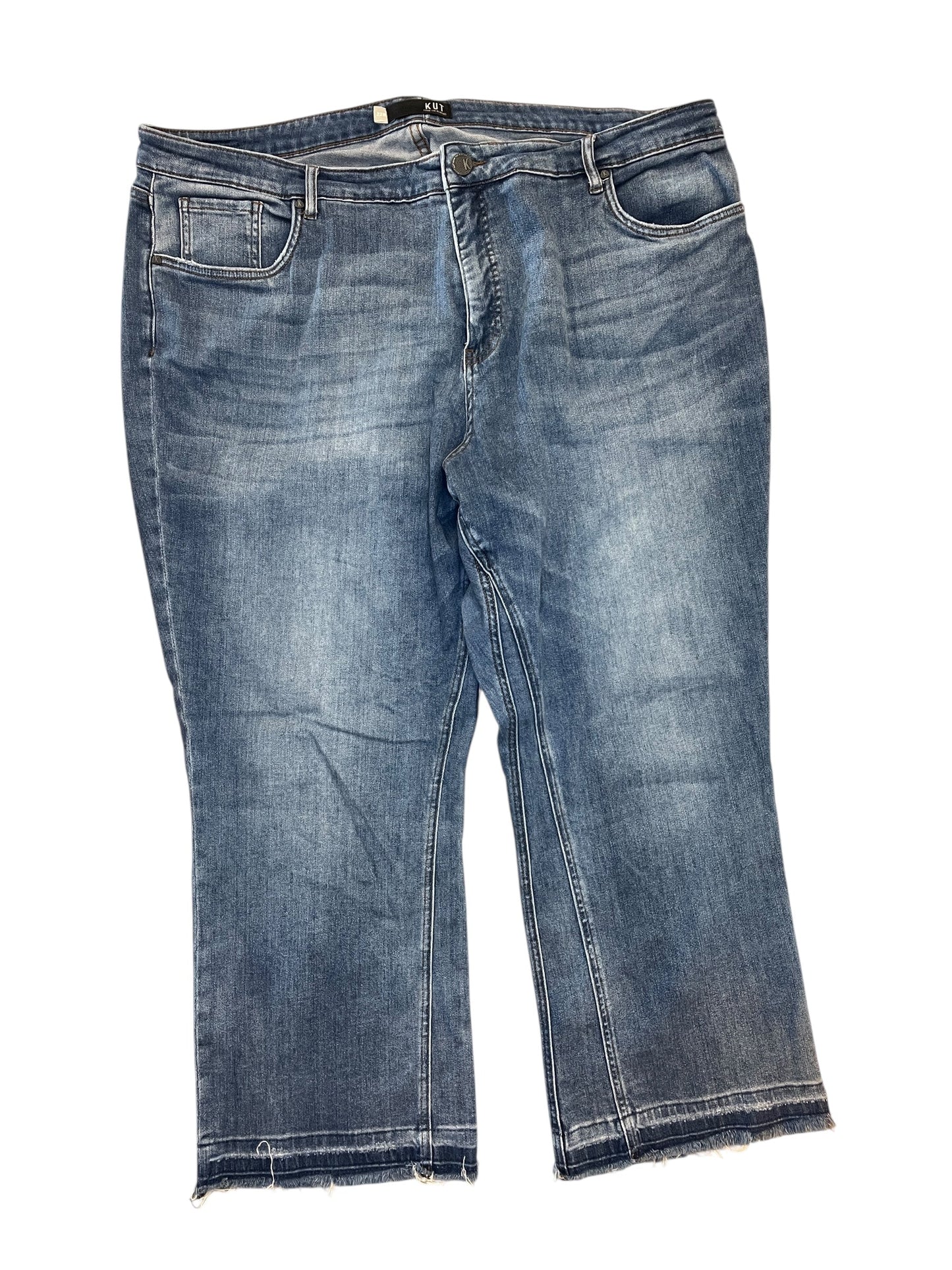 Jeans Cropped By Kut In Blue Denim, Size:22