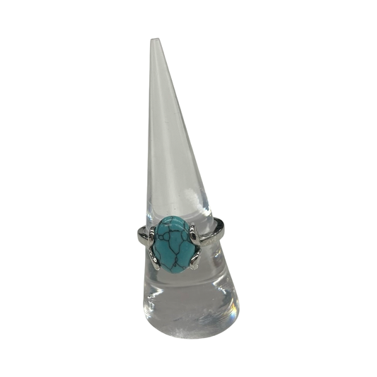 Ring Statement By Cme In Teal, Size:8.5