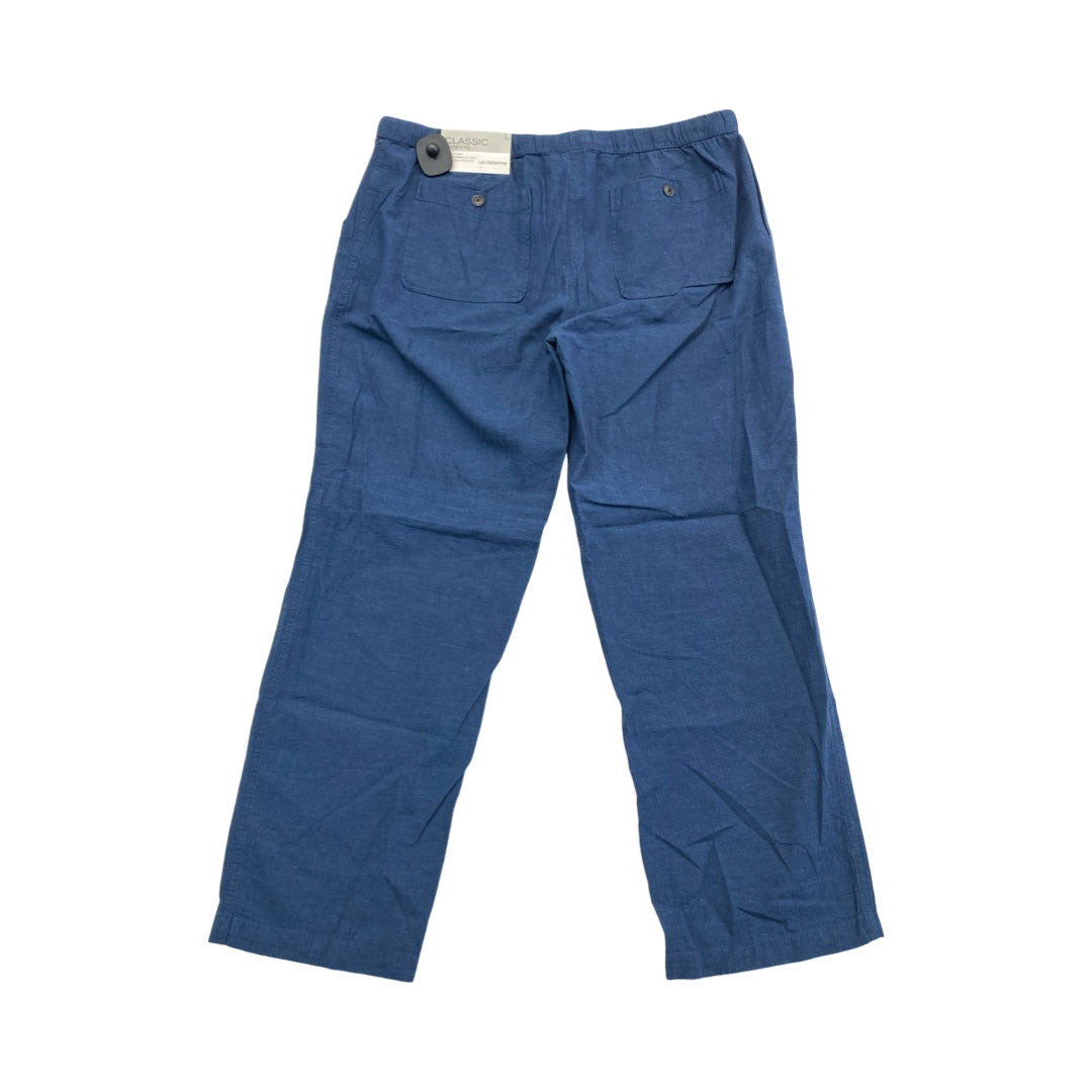 Pants Linen By Liz Claiborne In Navy, Size:L