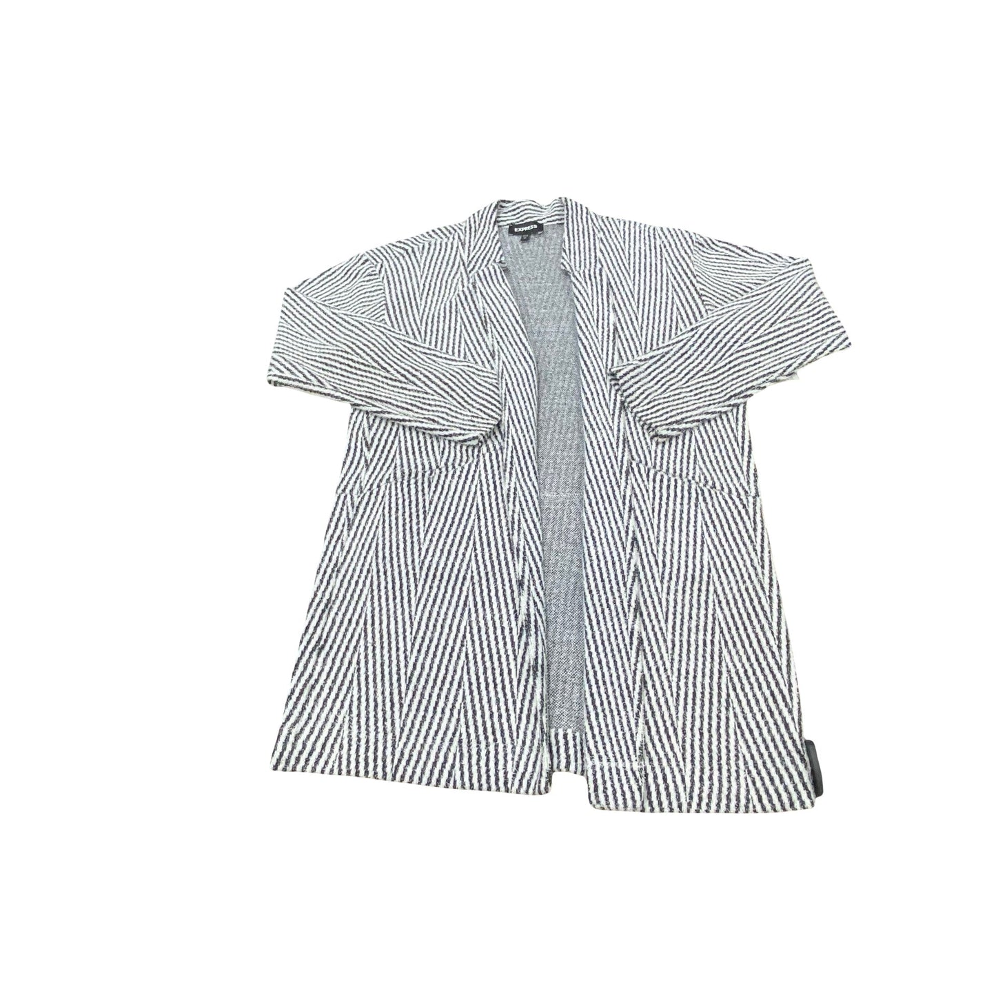 Sweater Cardigan By Express In Black & White, Size:S