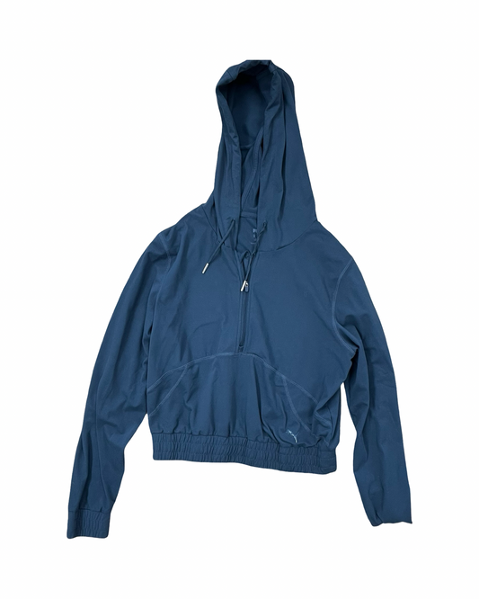Athletic Top Ls Hoodie By Puma In Teal, Size:M