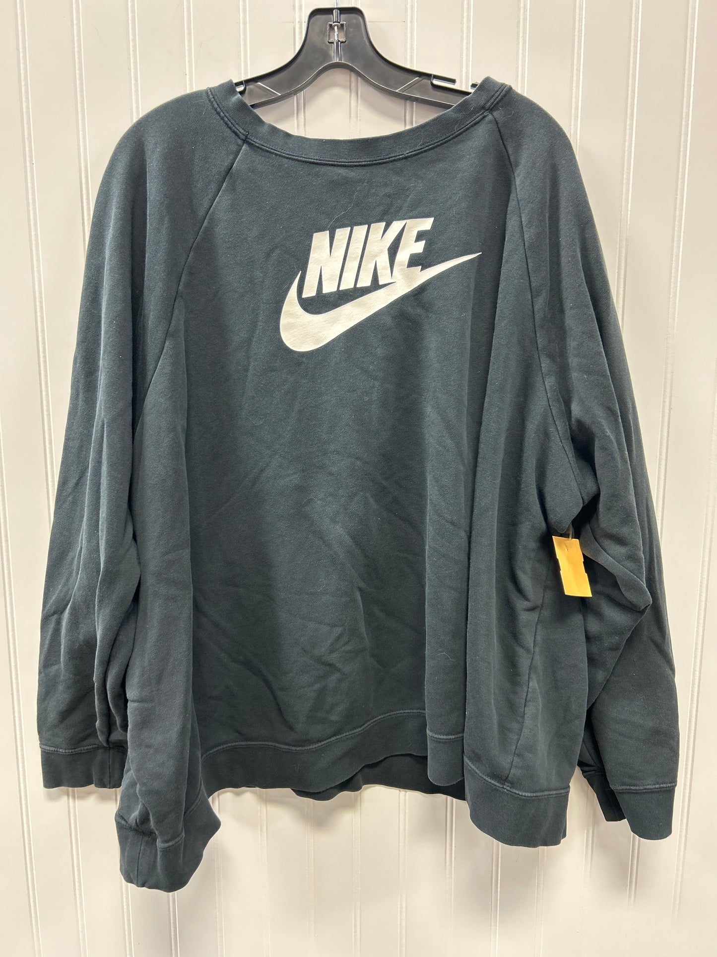 Athletic Sweatshirt Crewneck By Nike Apparel In Black, Size:3X