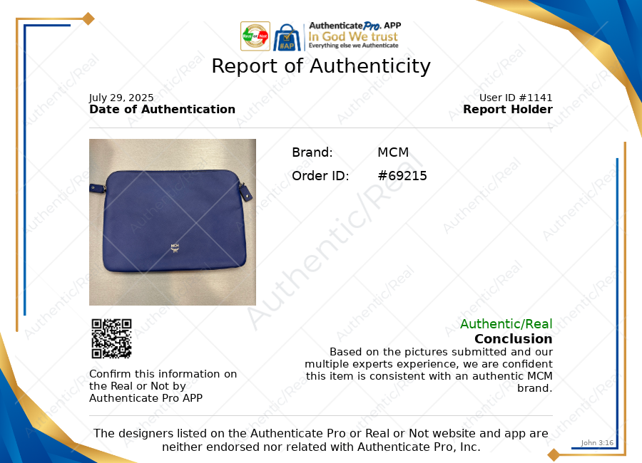 Laptop Sleeve Luxury Designer By Mcm In Blue, Size:Medium