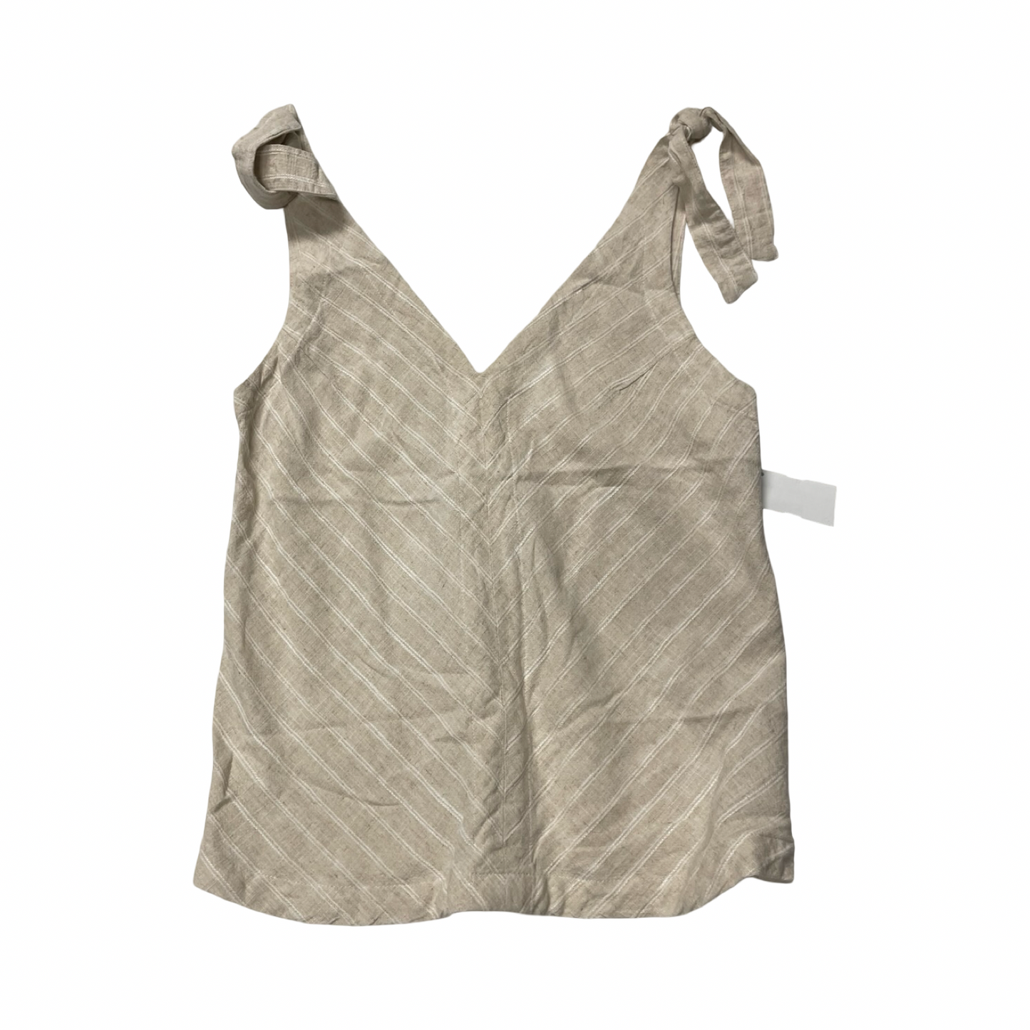 Top Sleeveless By Lovestitch In Tan & White, Size:M
