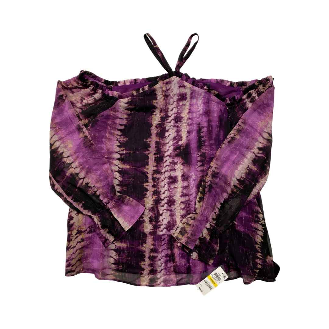 Top Ls By Inc In Black & Purple, Size:M