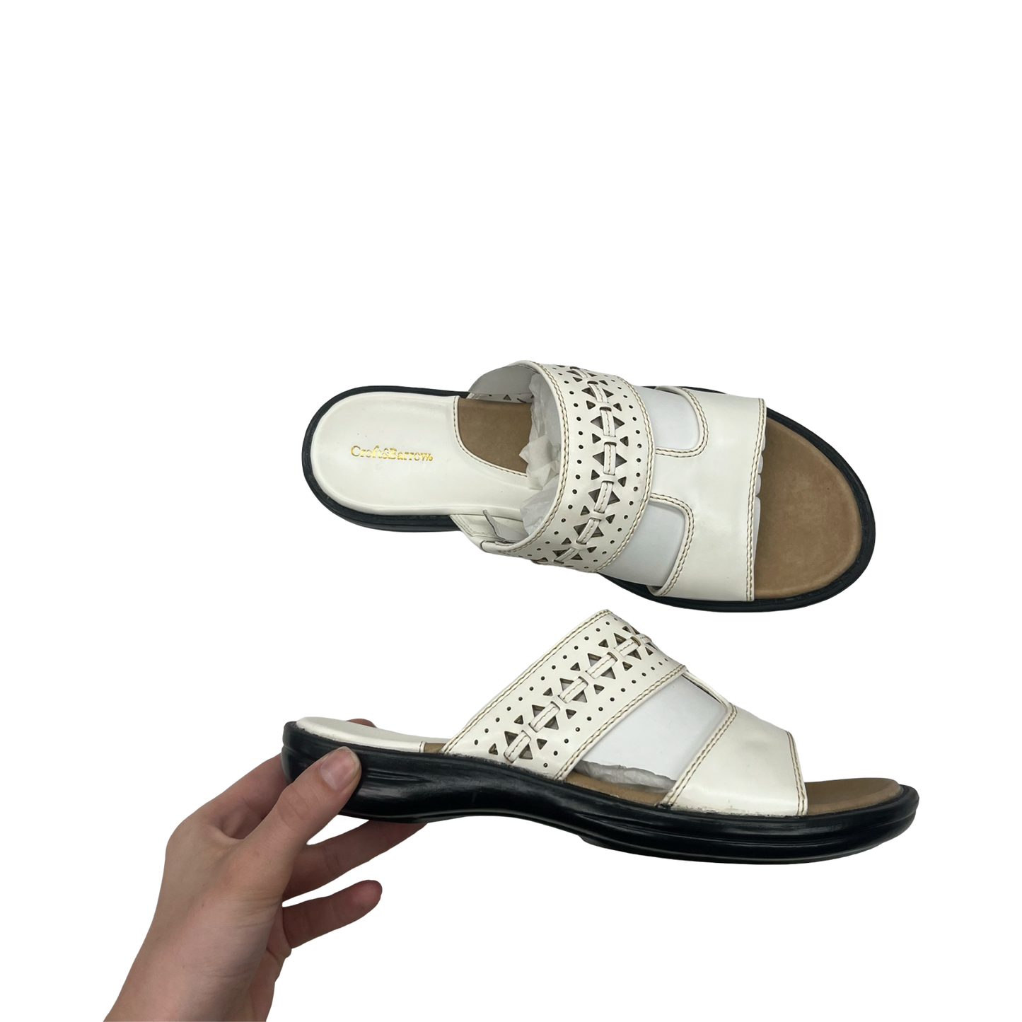 Sandals Flats By Croft And Barrow In Cream, Size:7.5