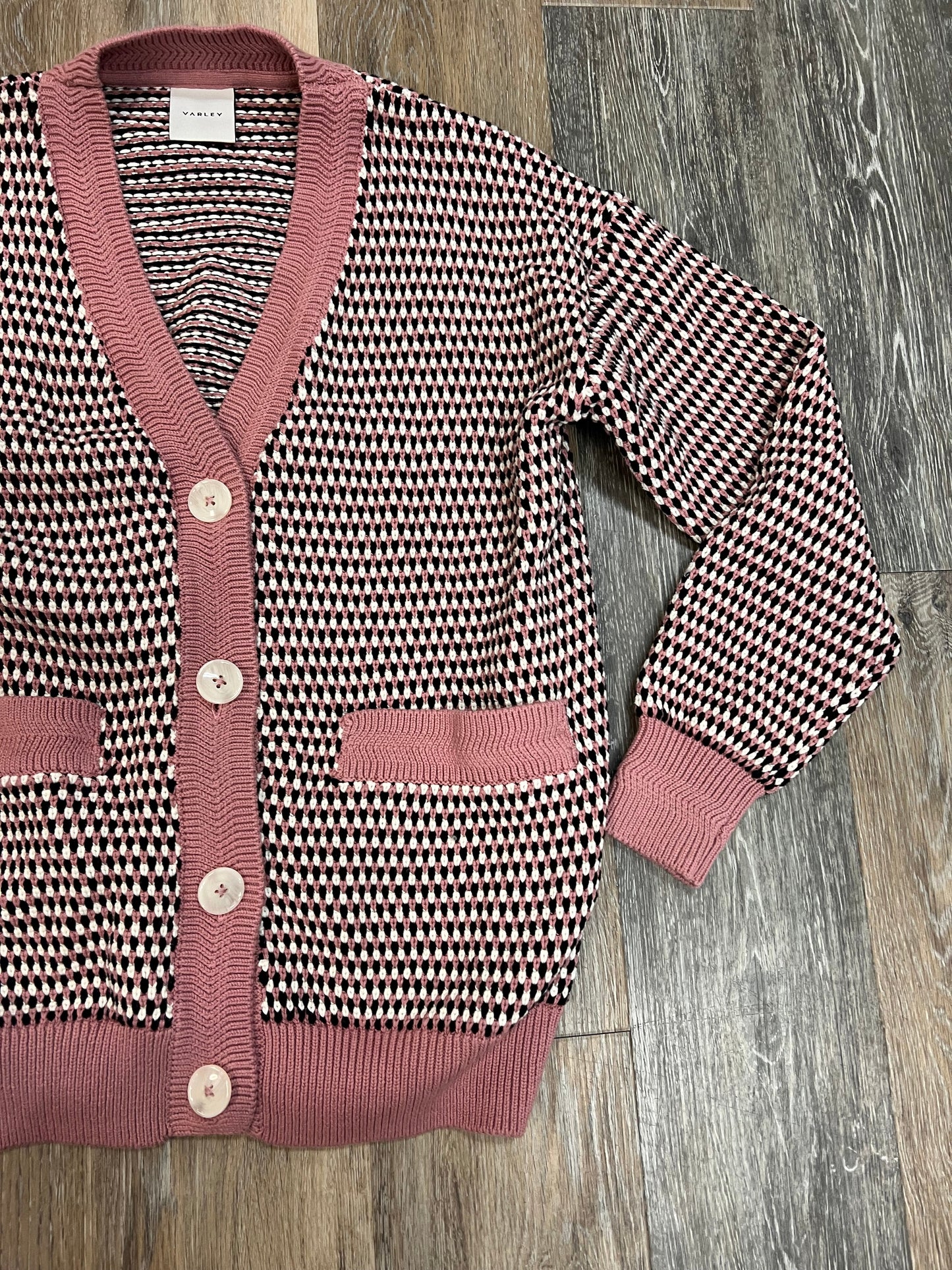 Sweater Cardigan By Varley In Pink, Size: Xs