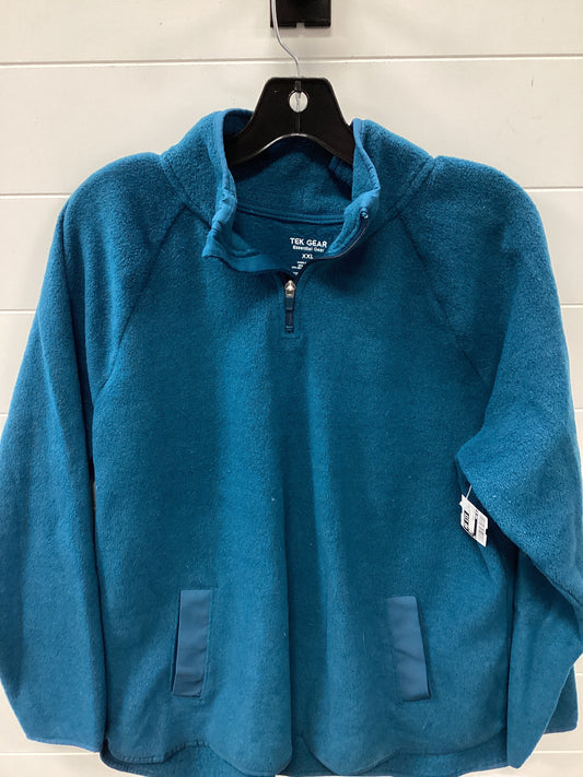 Jacket Fleece By Tek Gear In Blue, Size:1X