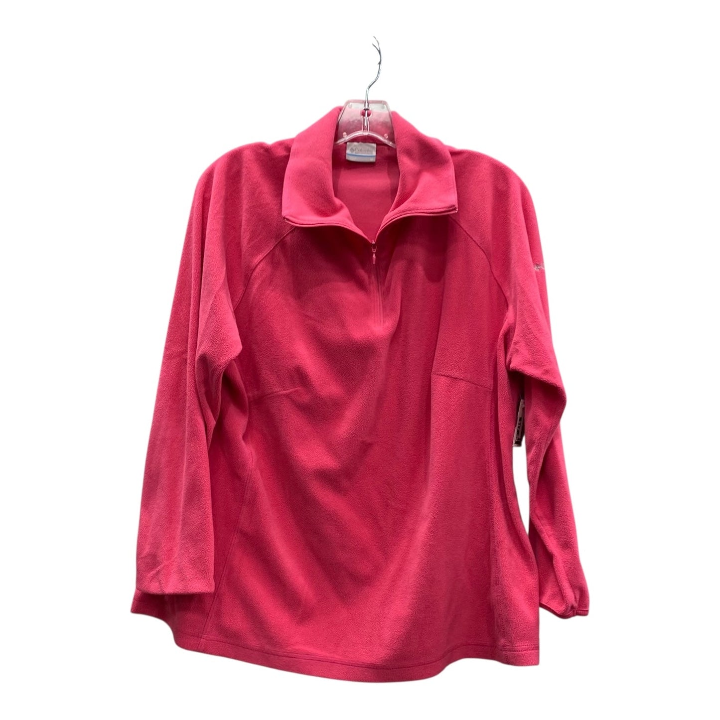 Athletic Top Ls Collar By Columbia In Pink, Size:1X