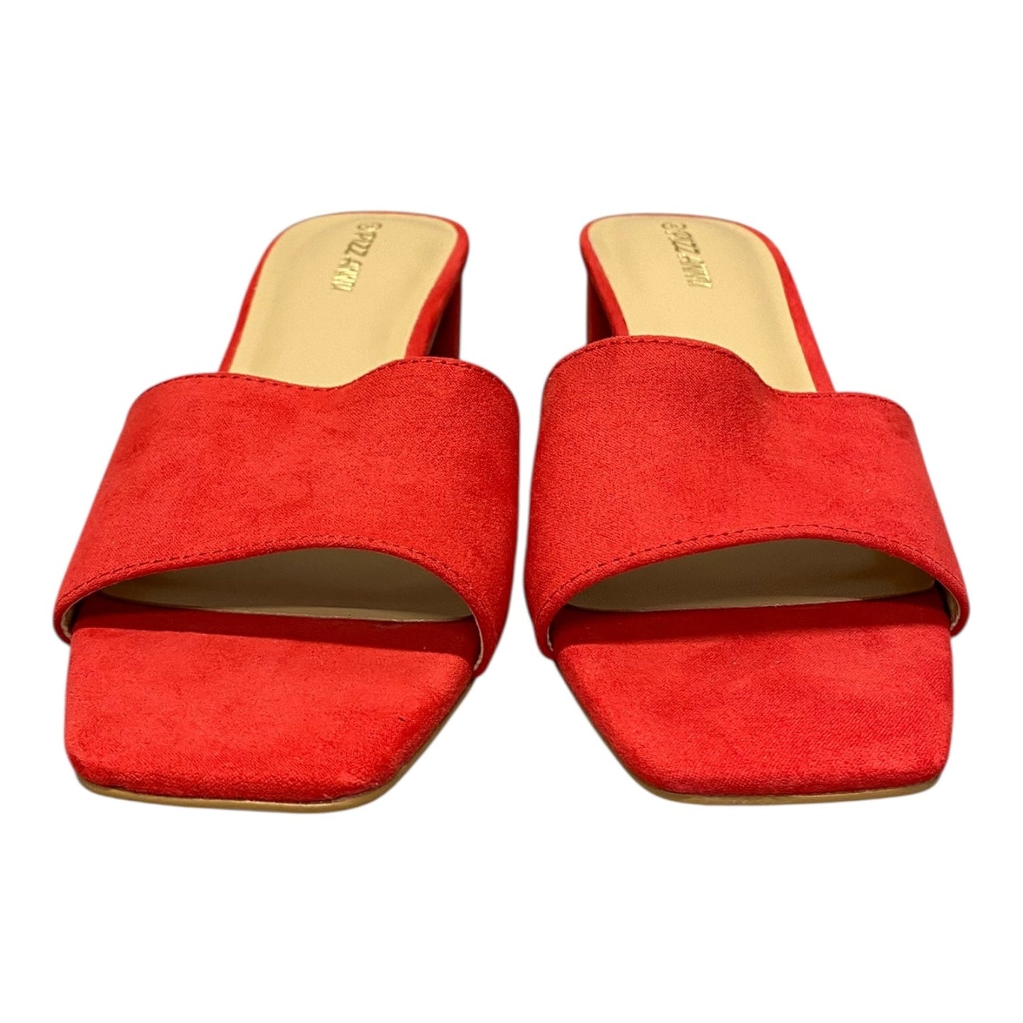 Sandals Heels Block By Cme In Red, Size:8
