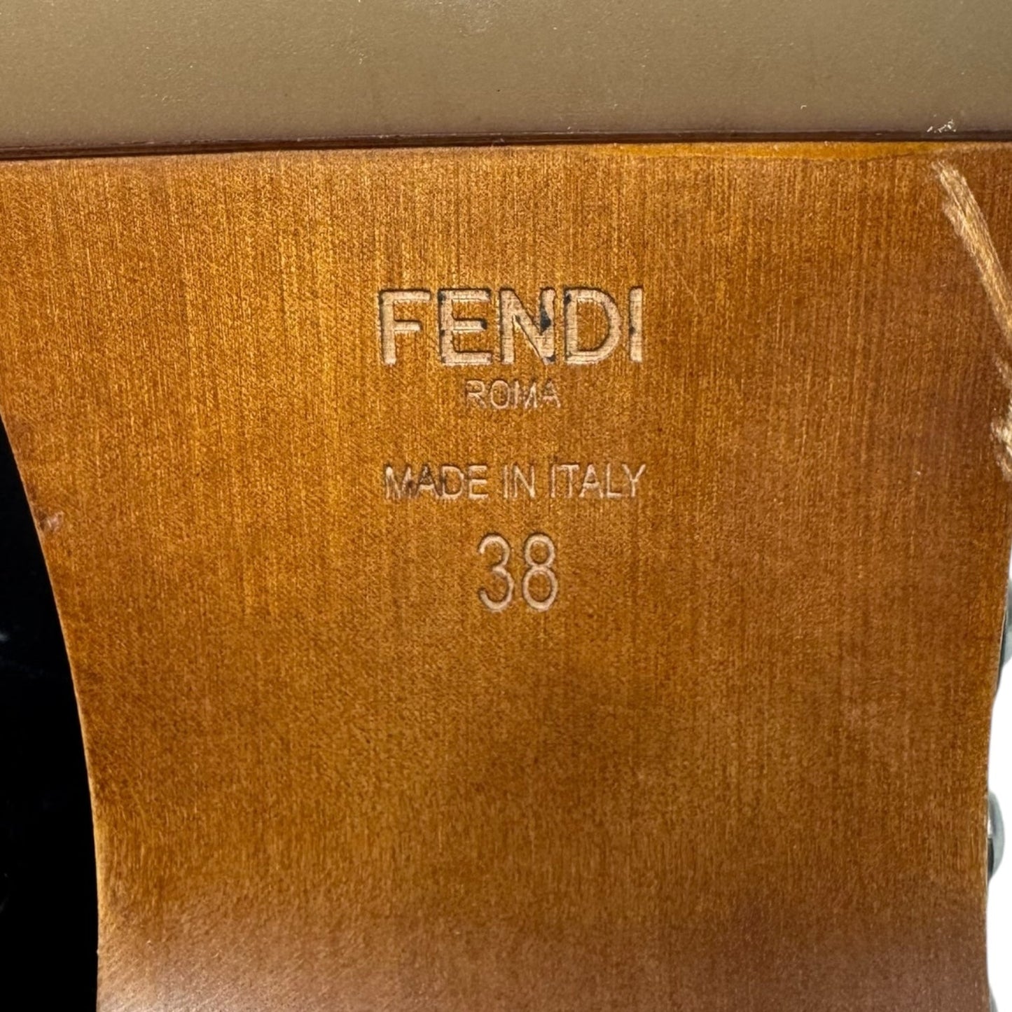 (Monster) Faces Spiked Leather Clogs Luxury Designer By Fendi In Black, Size: US 8 (IT 38)